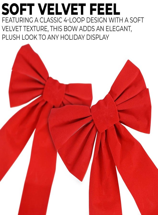 Good Old Values Red Velvet Christmas Bow 9-inch X 16-inch, 10 Pack of Holiday Bows - Image 4